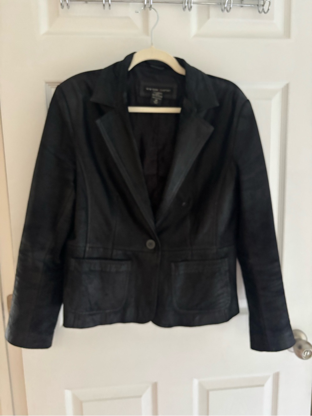 Vintage New York & Company Black Leather Jacket